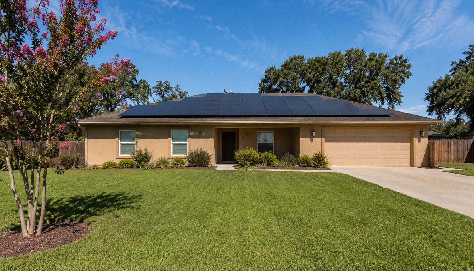 Residential solar panel system reducing carbon emissions from the power grid