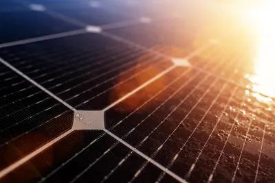 Residential rooftop solar panels connected to the utility grid