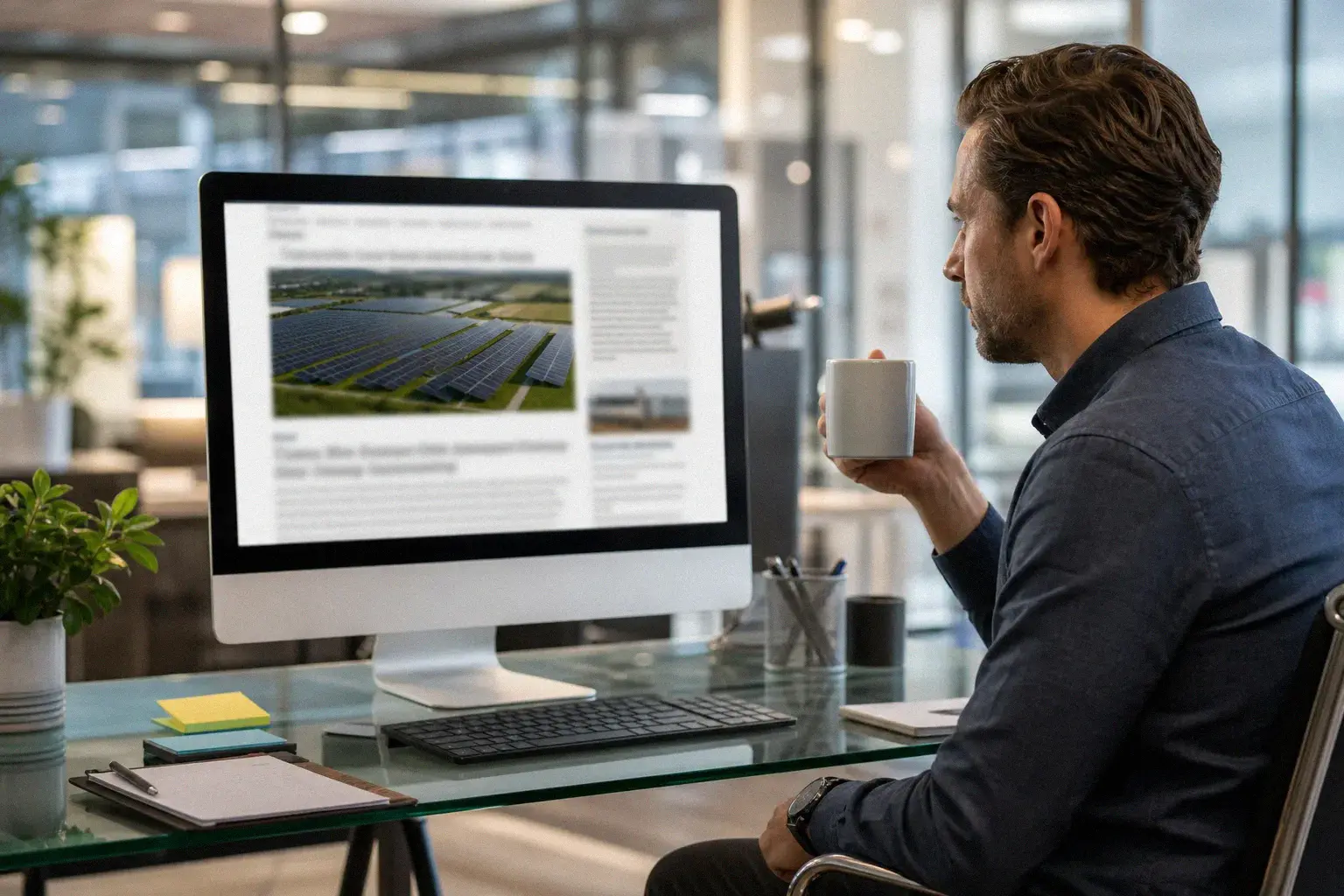 Solar industry news publication showing latest technology developments
