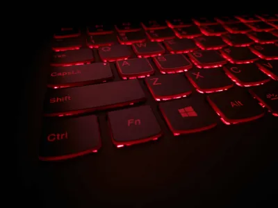 Solar keyboard sitting on a sunlit desk