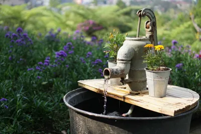 Solar water pump system installed at a well