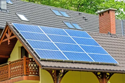 Rooftop solar array sized for a mid-range home