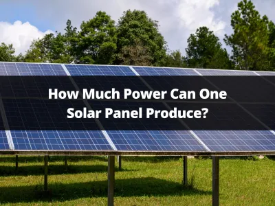 Single solar panel in direct sunlight with a meter