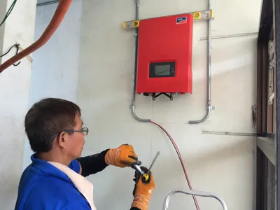 Solar inverter connected to a home electrical panel