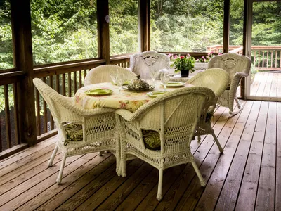 Solar deck lights installed on wooden deck steps
