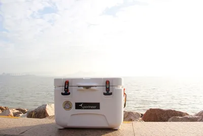 Solar-powered chest freezer in an off-grid cabin