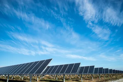 Solar panels angled southward on a residential roof